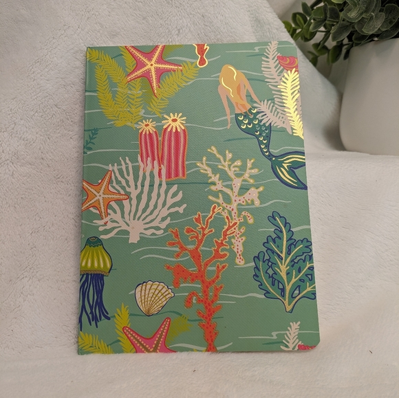 5x7 Aqua Golden Mermaid Ruled Notebook / Journal NEW - Picture 1 of 16